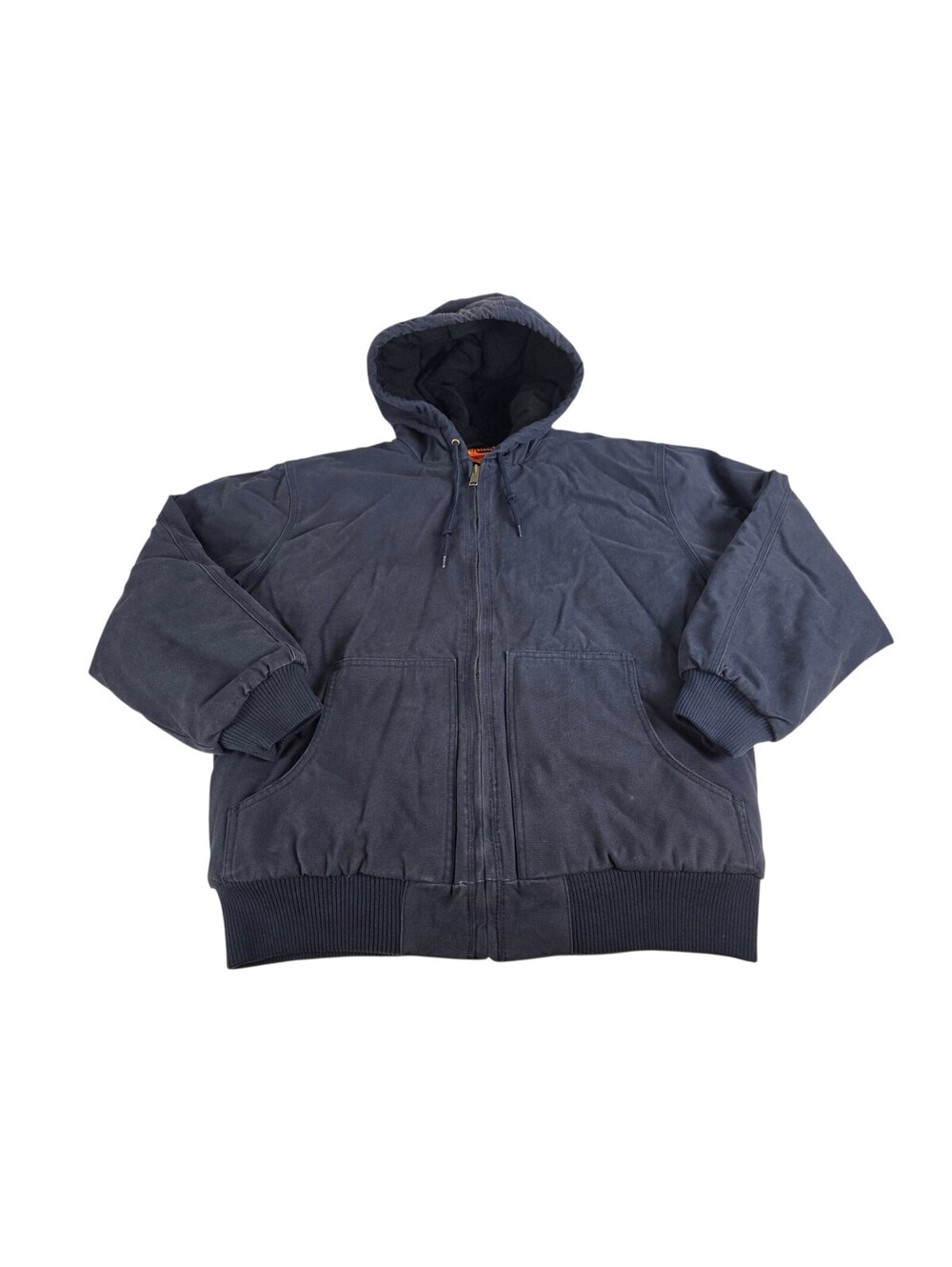 CornerStone Jacket Men's Large Duck Cloth Hooded Work J763H J140 Active Navy
